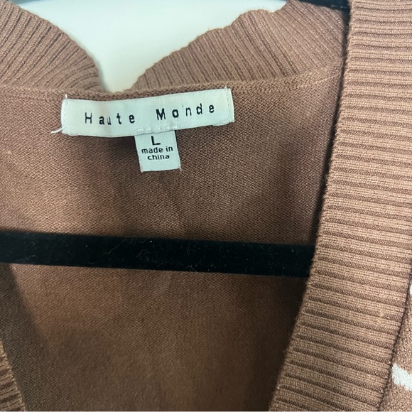 Brown and white houndstooth vest Large - Picture 3 of 7